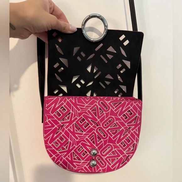 KENZO Hot Pink Laser Cut Leather Flying Crossbody Bag in Pristine Condition - Picture 10 of 17